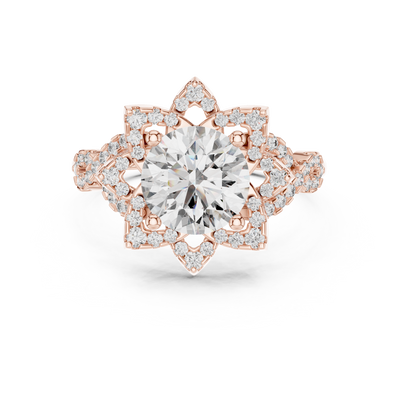 Elyssara 7.4 mm  Diamond Ring