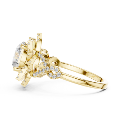 Elyssara 7.4 mm  Diamond Ring