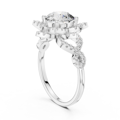 Elyssara 7.4 mm  Diamond Ring