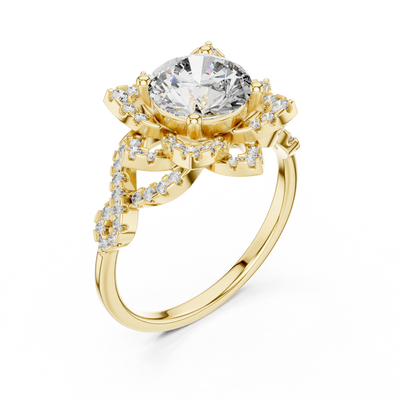 Elyssara 7.4 mm  Diamond Ring