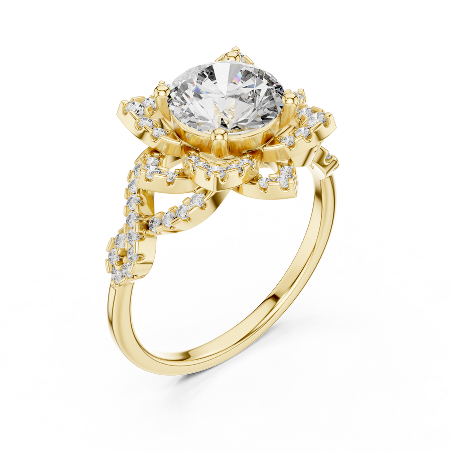 Elyssara 7.4 mm  Diamond Ring