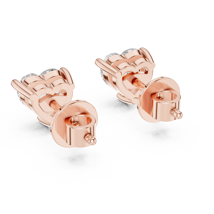 Isolde 6 mm Heart Diamond Earrings