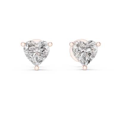 Isolde 6 mm Heart Diamond Earrings