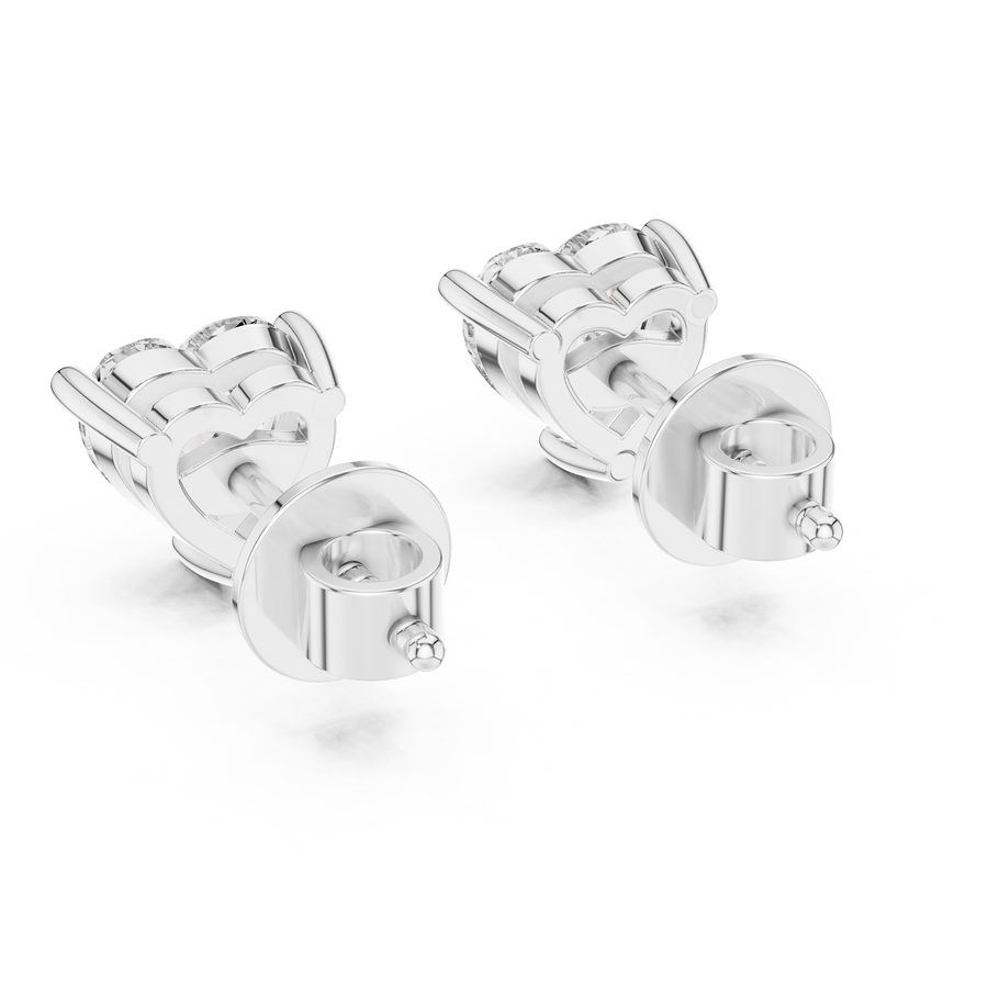 Isolde 6 mm Heart Diamond Earrings