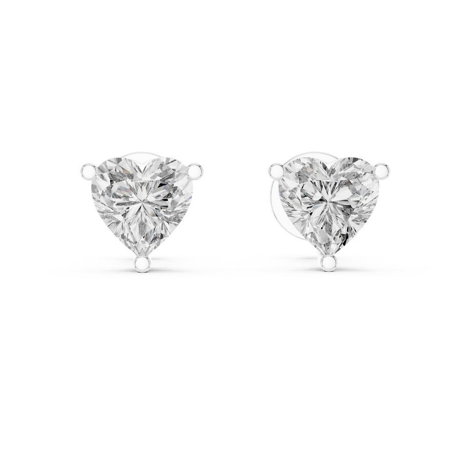 Isolde 6 mm Heart Diamond Earrings