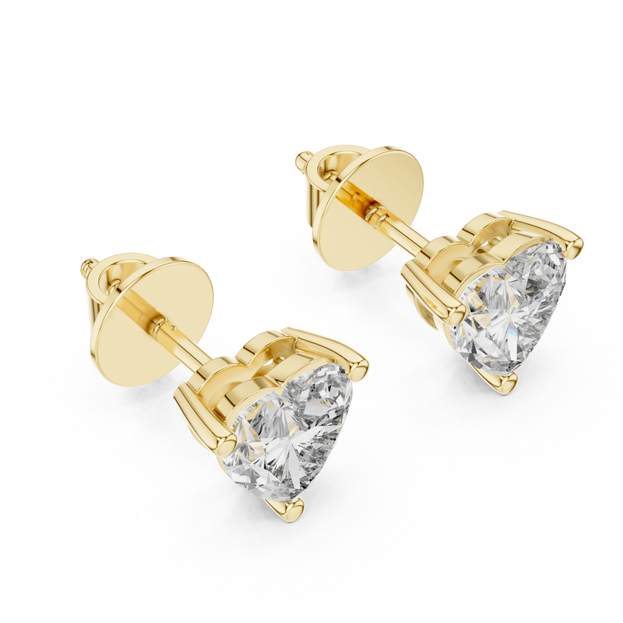 Isolde 6 mm Heart Diamond Earrings