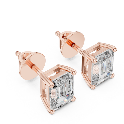 Valencia 7.5 × 5.5 mm Emerald-Cut Diamond Earrings