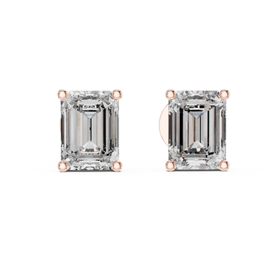 Valencia 7.5 × 5.5 mm Emerald-Cut Diamond Earrings