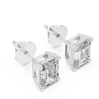 Valencia 7.5 × 5.5 mm Emerald-Cut Diamond Earrings