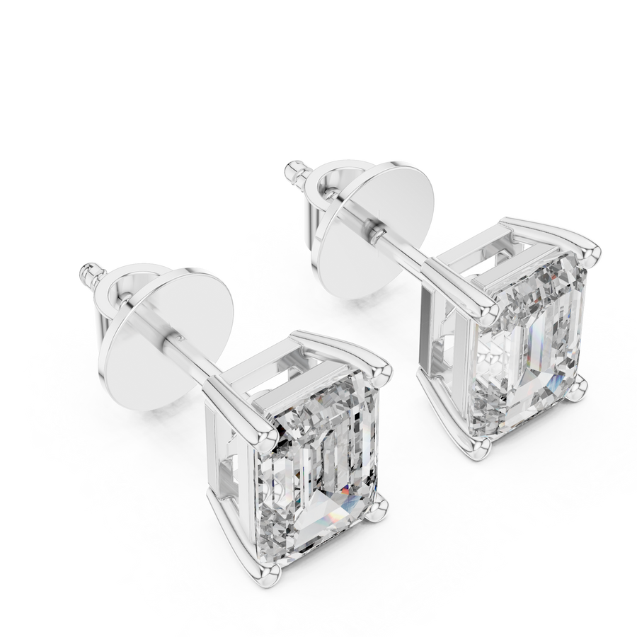 Valencia 7.5 × 5.5 mm Emerald-Cut Diamond Earrings