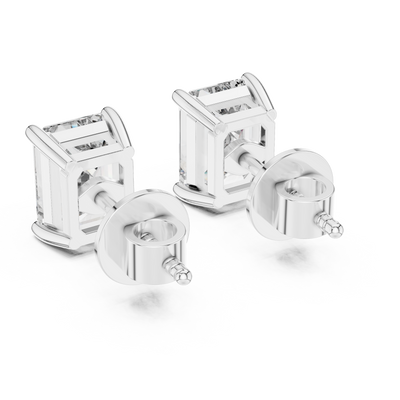 Valencia 7.5 × 5.5 mm Emerald-Cut Diamond Earrings