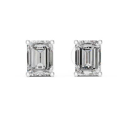 Valencia 7.5 × 5.5 mm Emerald-Cut Diamond Earrings
