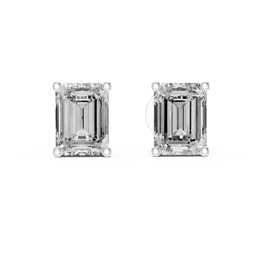 Valencia 7.5 × 5.5 mm Emerald-Cut Diamond Earrings