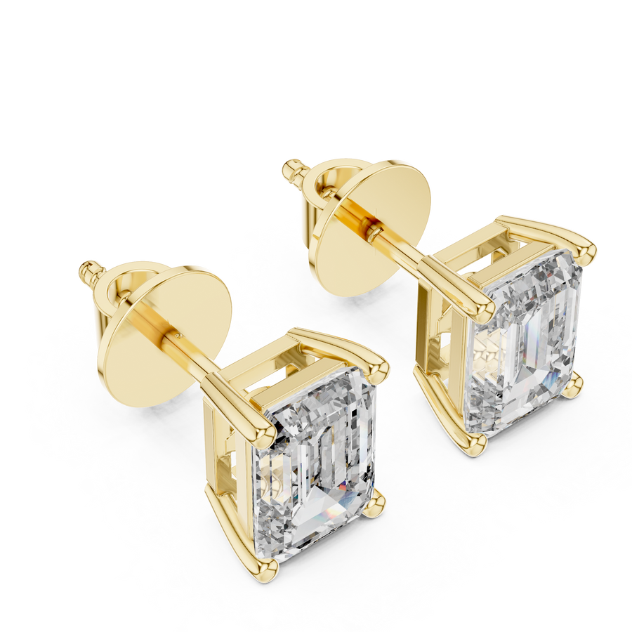 Valencia 7.5 × 5.5 mm Emerald-Cut Diamond Earrings