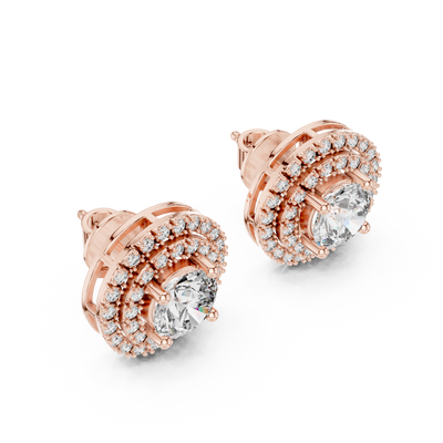 Liora 7.00 mm Diamond Halo Earrings