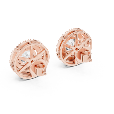 Liora 7.00 mm Diamond Halo Earrings