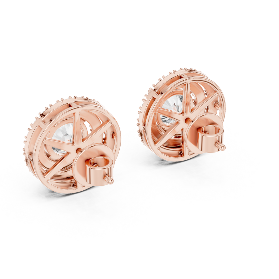 Liora 7.00 mm Diamond Halo Earrings