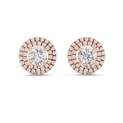 Liora 7.00 mm Diamond Halo Earrings