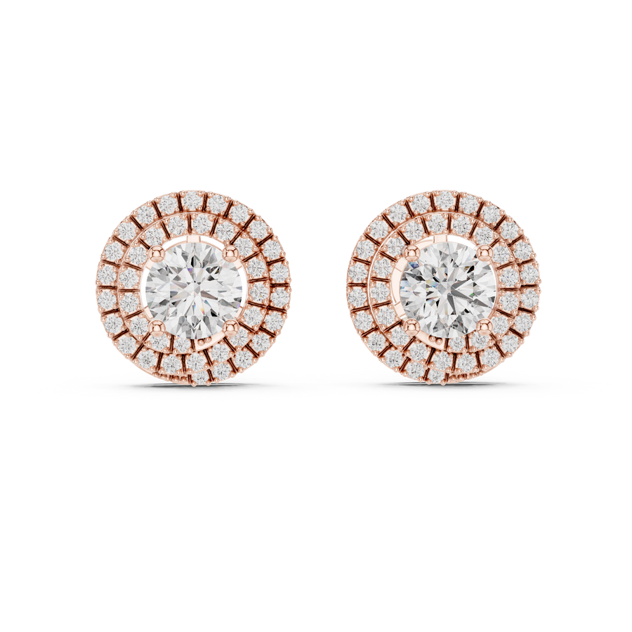 Liora 7.00 mm Diamond Halo Earrings