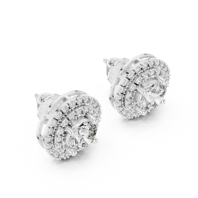 Liora 7.00 mm Diamond Halo Earrings