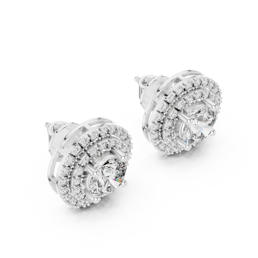 Liora 7.00 mm Diamond Halo Earrings