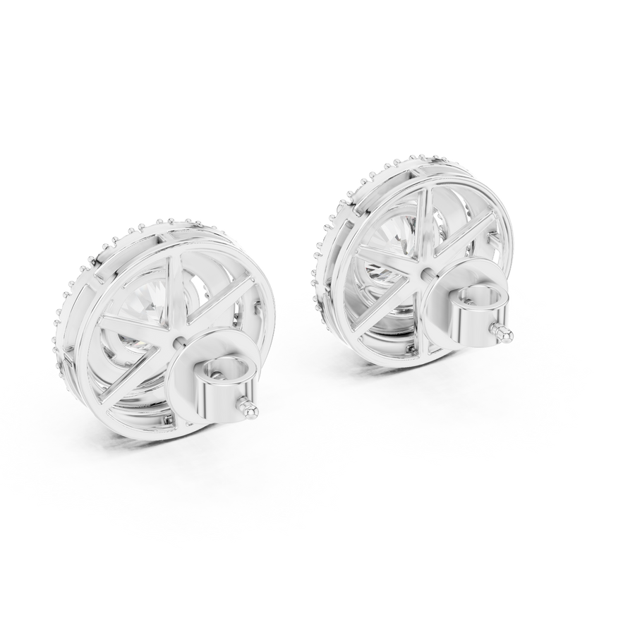 Liora 7.00 mm Diamond Halo Earrings