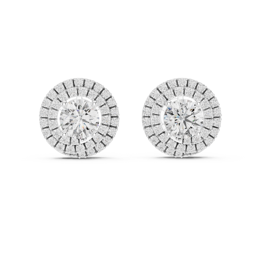 Liora 7.00 mm Diamond Halo Earrings
