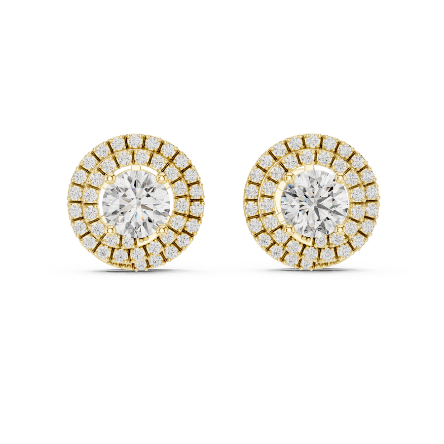 Liora 7.00 mm Diamond Halo Earrings