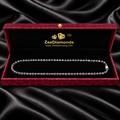 6 mm Black Diamond Beaded Necklace, 16–30 Inches, Sterling Silver Lobster Clasp + Free Diamond Studs