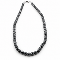 Certified 8 mm Black Diamond Beads Necklace-Great Shine & Luster! 18" to 24" options. - ZeeDiamonds