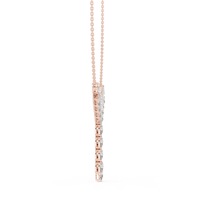 Aurevienne Pear & Round  Diamond Pendant