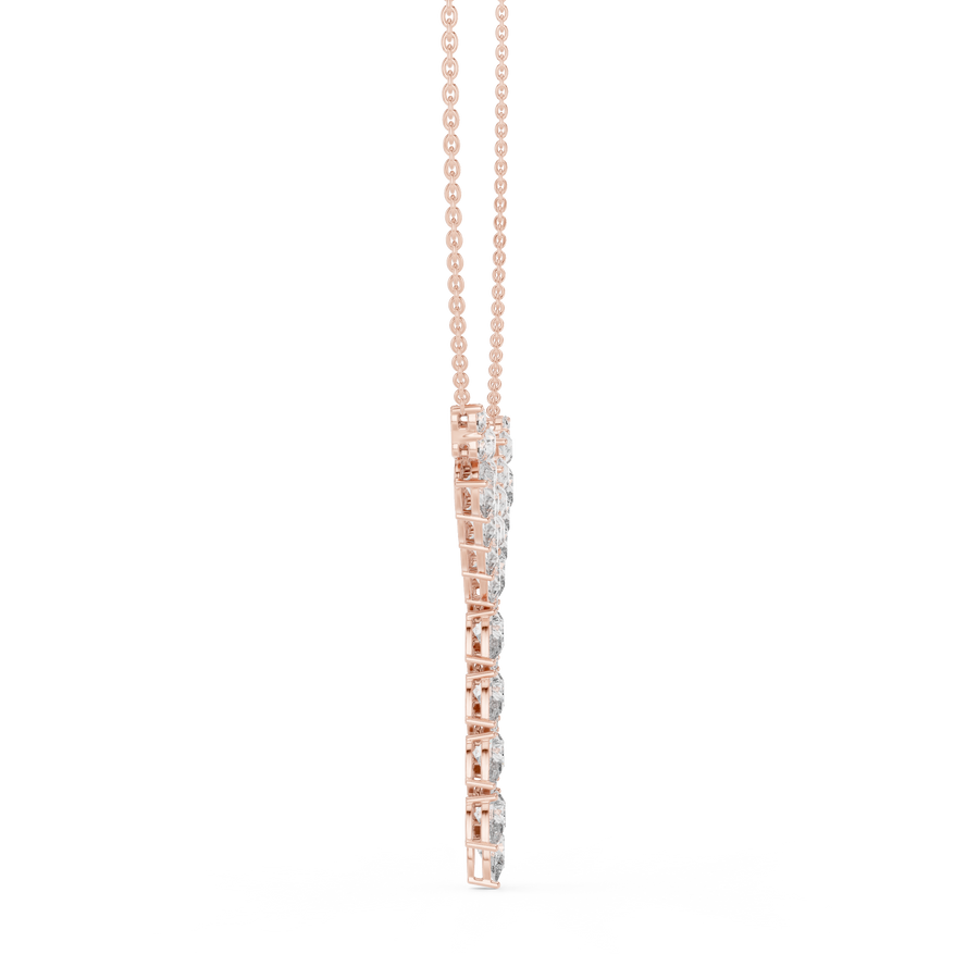 Aurevienne Pear & Round  Diamond Pendant