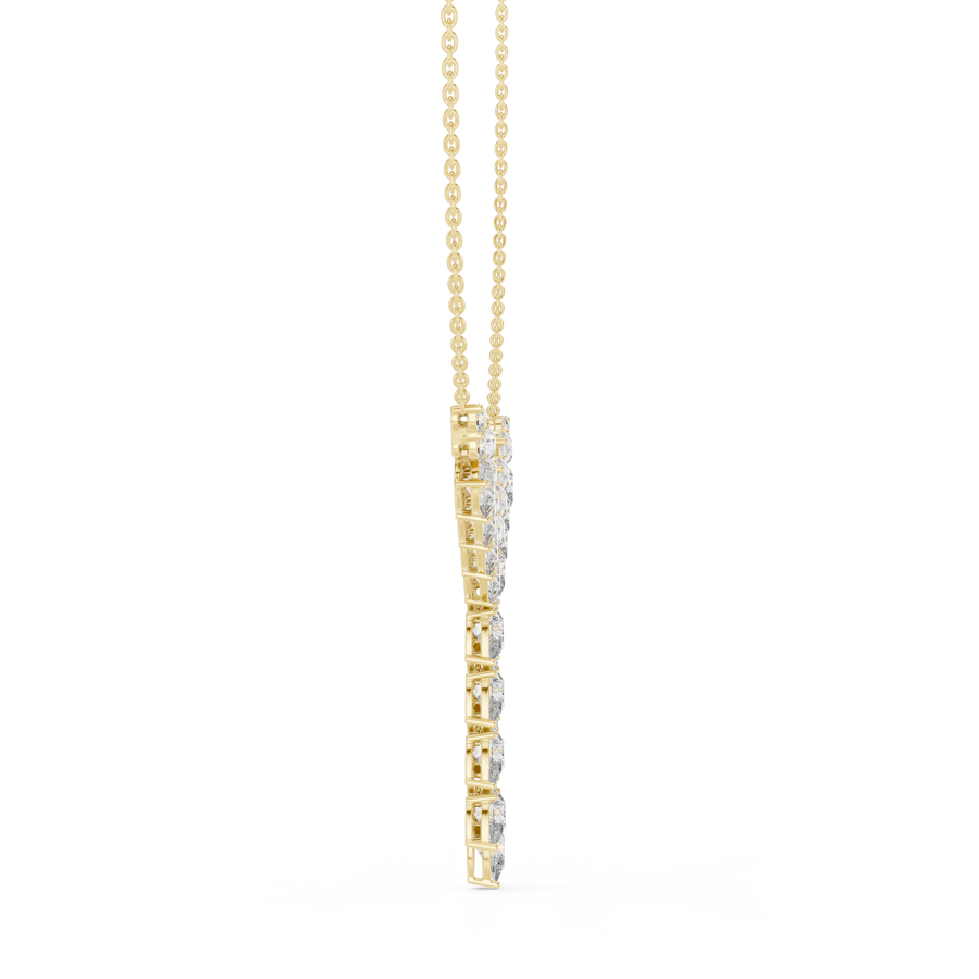Aurevienne Pear & Round  Diamond Pendant