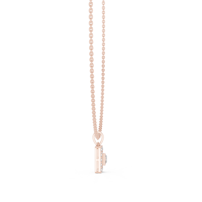 Elvarielle Princess & Round Diamond Pendant