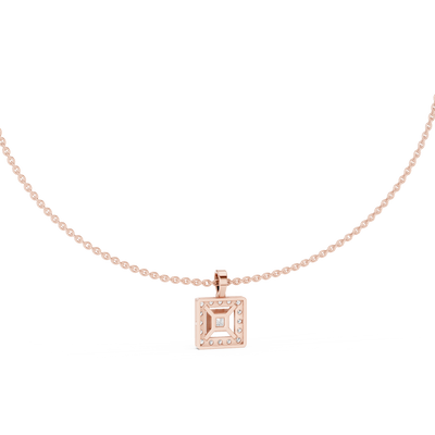 Elvarielle Princess & Round Diamond Pendant