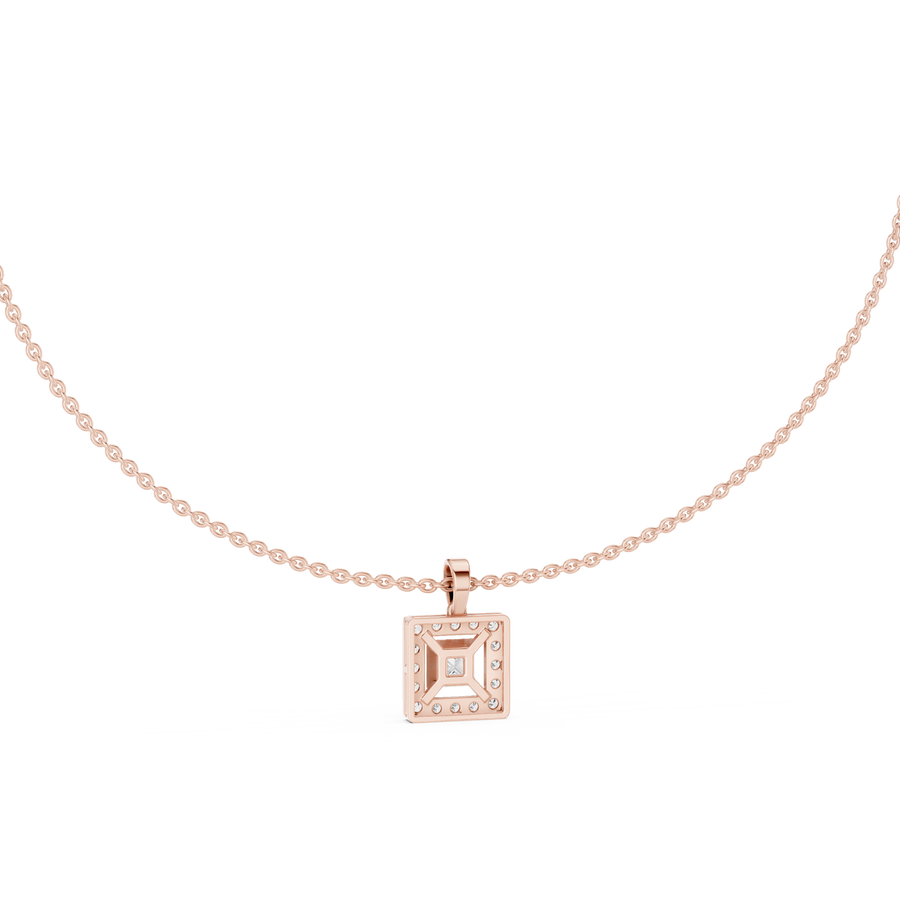 Elvarielle Princess & Round Diamond Pendant