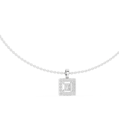 Elvarielle Princess & Round Diamond Pendant