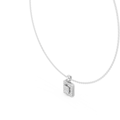 Elvarielle Princess & Round Diamond Pendant