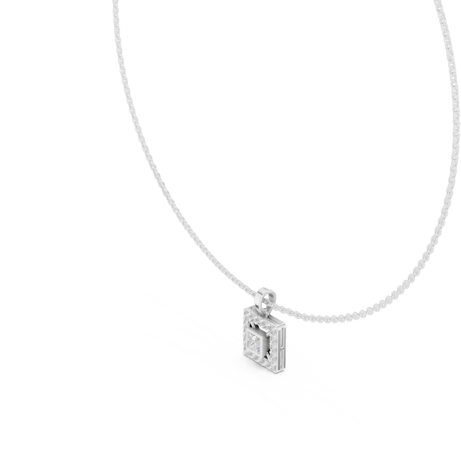 Elvarielle Princess & Round Diamond Pendant