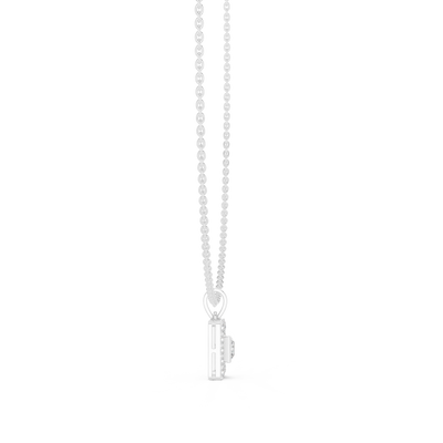 Elvarielle Princess & Round Diamond Pendant