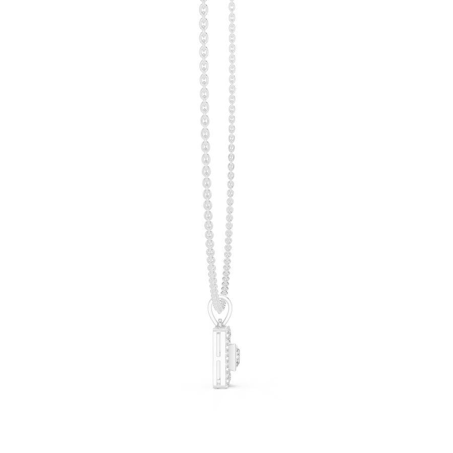 Elvarielle Princess & Round Diamond Pendant