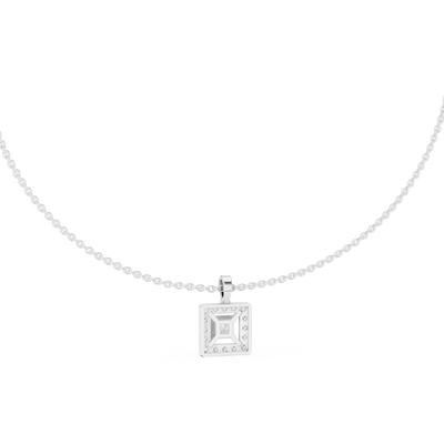 Elvarielle Princess & Round Diamond Pendant