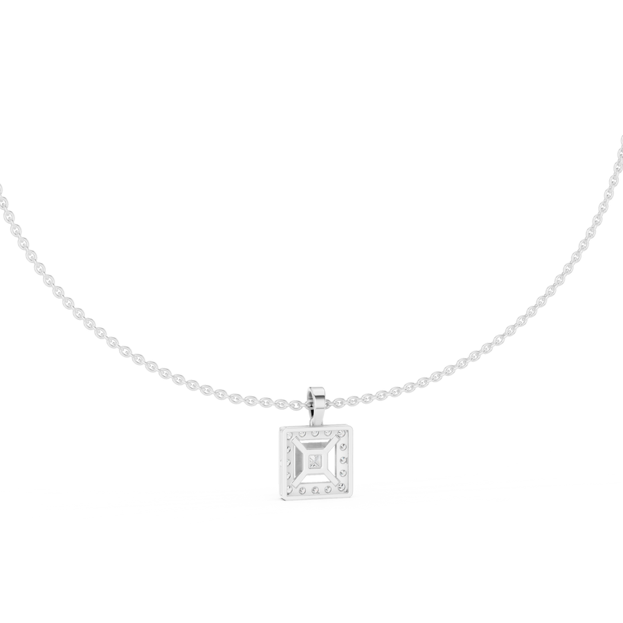 Elvarielle Princess & Round Diamond Pendant