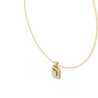 Elvarielle Princess & Round Diamond Pendant