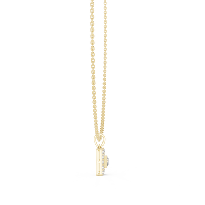 Elvarielle Princess & Round Diamond Pendant