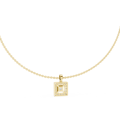 Elvarielle Princess & Round Diamond Pendant