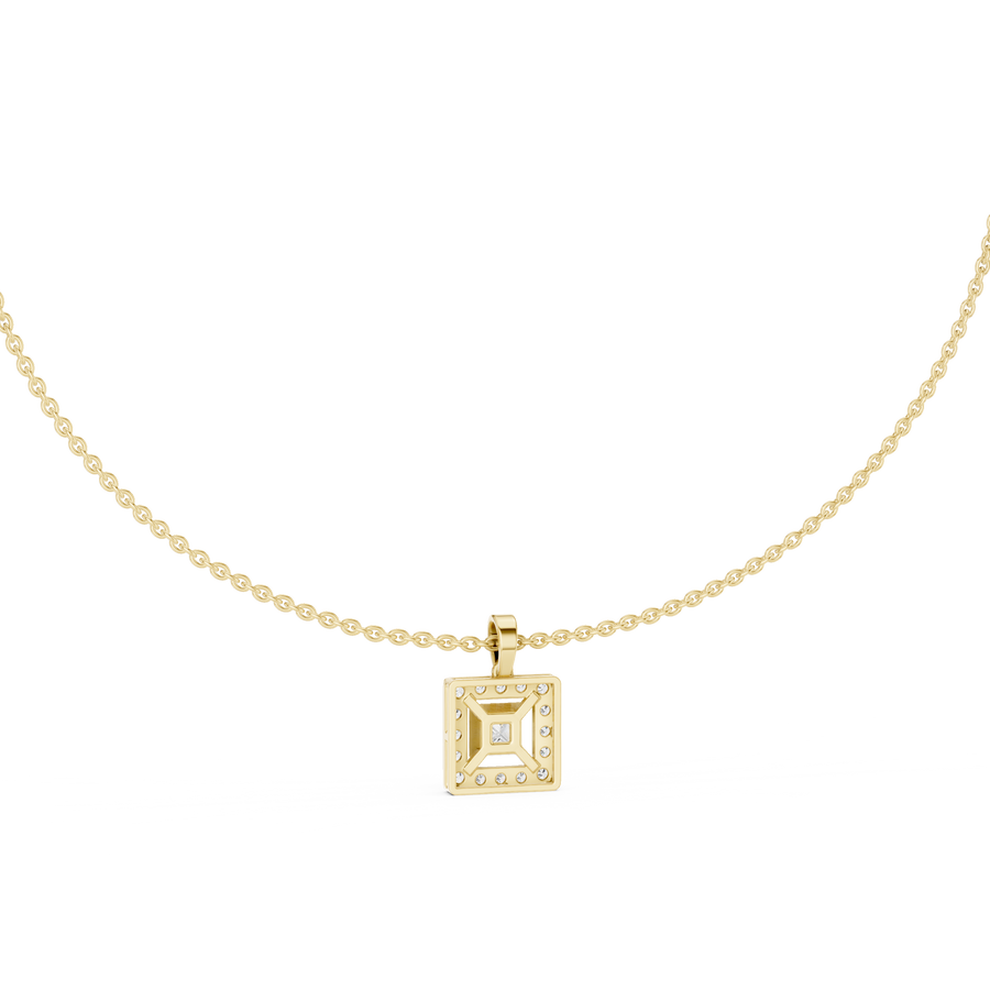 Elvarielle Princess & Round Diamond Pendant