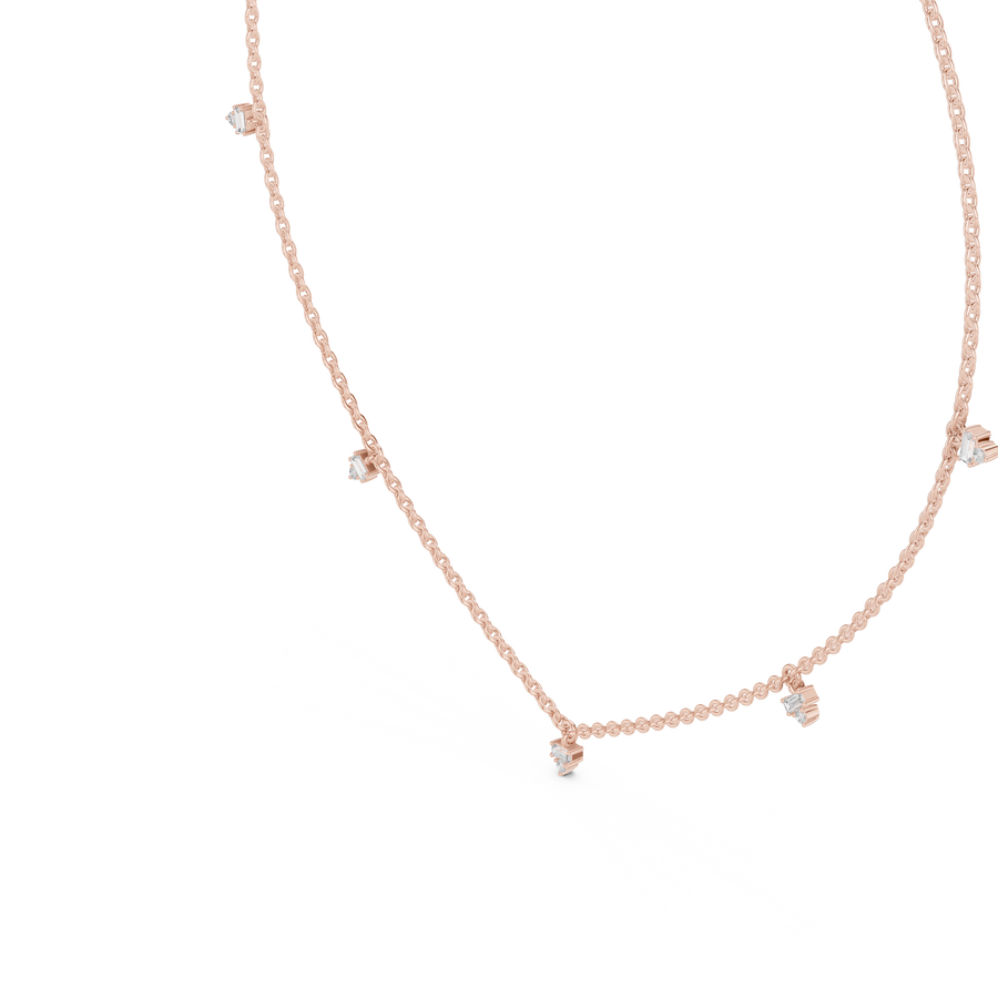 Minimalist Round & Baguette  Diamond Pendant