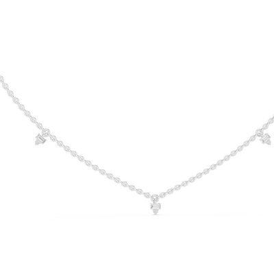 Minimalist Round & Baguette  Diamond Pendant