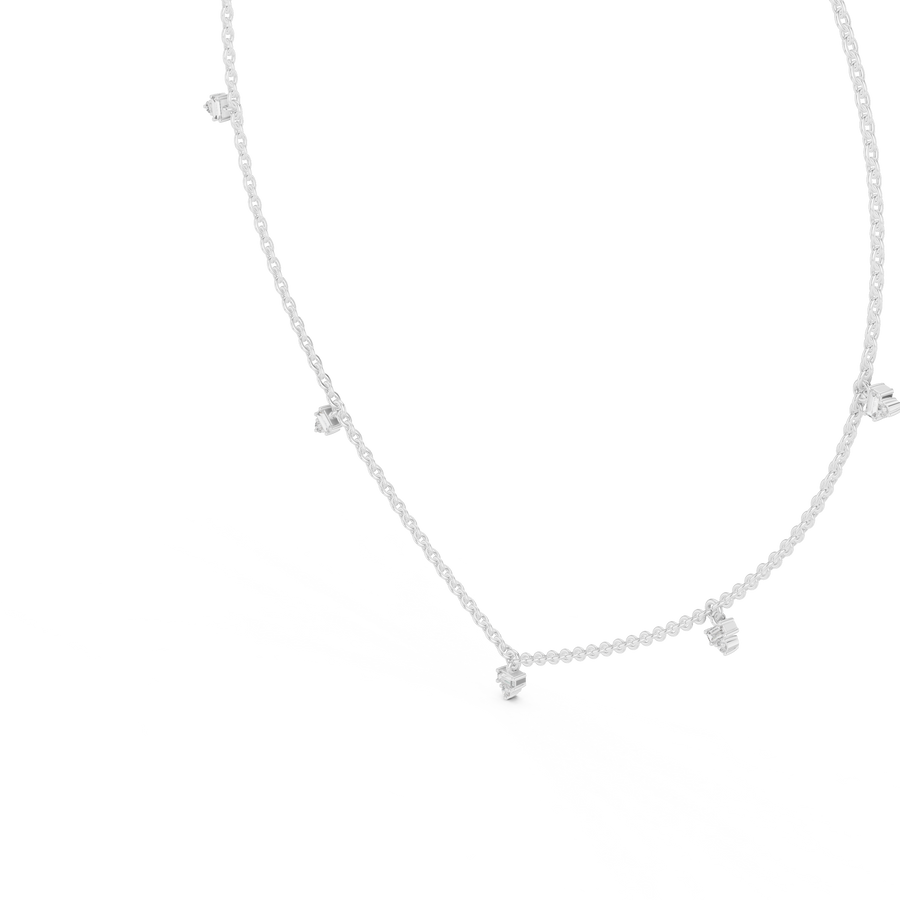 Minimalist Round & Baguette  Diamond Pendant